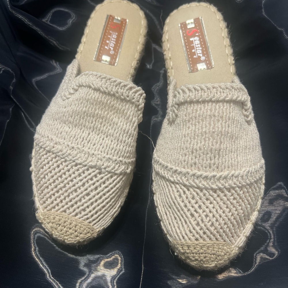 Seastar blue espadrille mules size 37